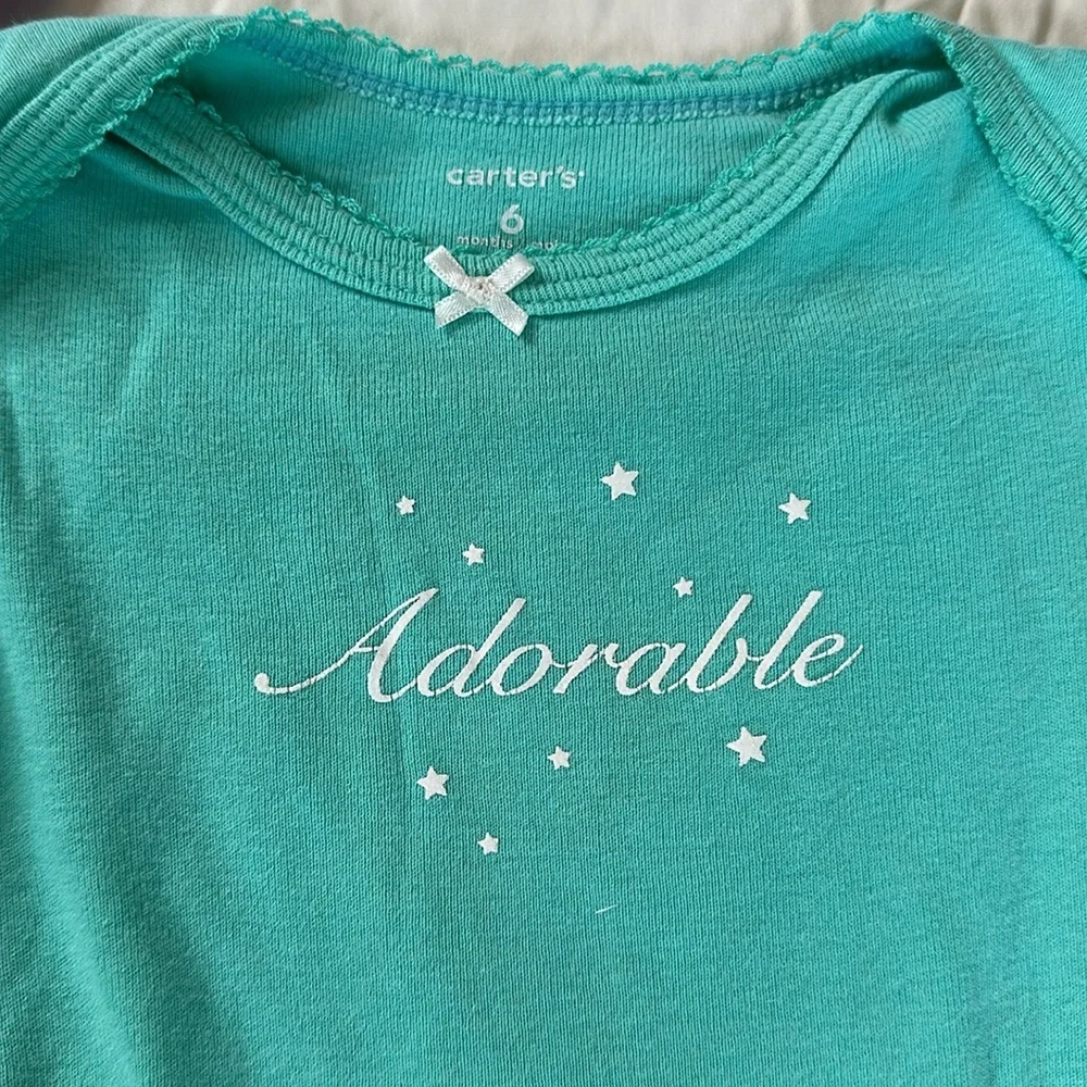 Carter’s bundle of 7 baby girl size 6 month onesies. 5 long sleeve and 2 short.